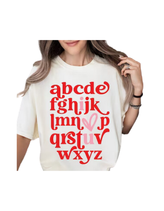 I Heart U - Alphabet Shirt